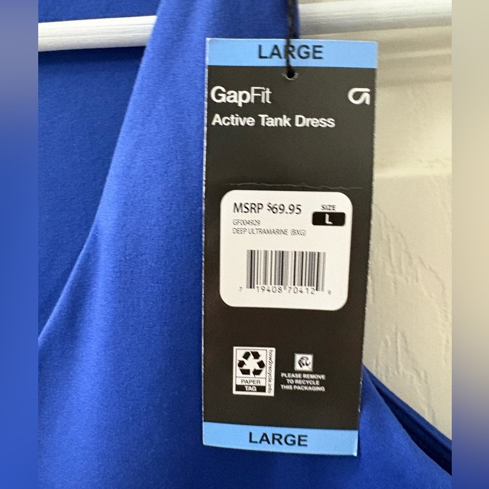 Gap Fit NWT Women's Active Tank Dress Skort Size Large Bright Blue MSRP $70 - Picture 5 of 13